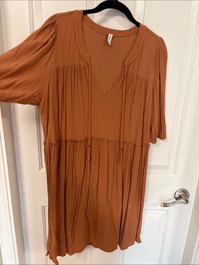 Gentle Fawn Women's Rust Peasant Tunic dress